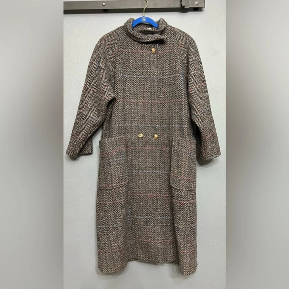Vintage CPI Long Wool Tweed Coat Classic Timeless  Academia inspired-Size:12 - Picture 3 of 11